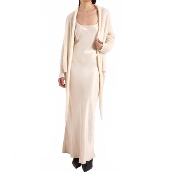 NEW BRODIE CASHMERE estelle crystal embellishments cardigan in ivory